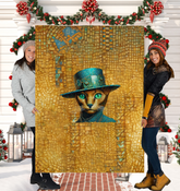 Close-up of Playful Kittens Sherpa Blanket with cute kitten designs